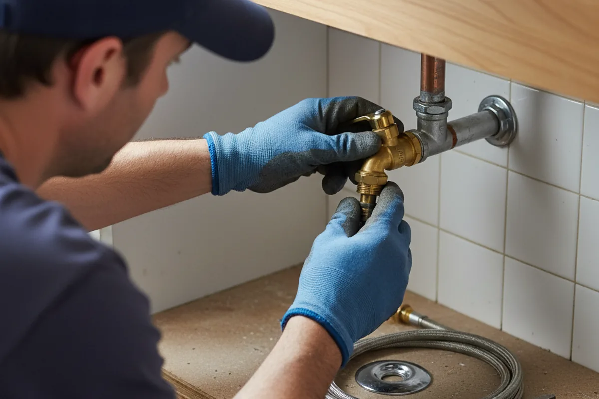 Shutoff valve and fitting work during Faucet and Fixture Repair in Crawford